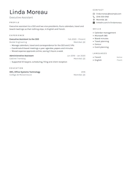 Administrative Assistant Resume template