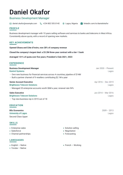 Combination Resume template