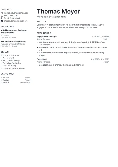 Consultant Resume template
