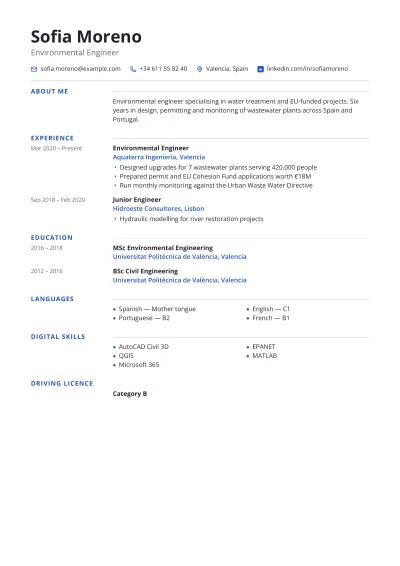 Europass CV template