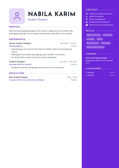 Graphic Designer Resume template