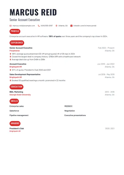 Sales Resume template